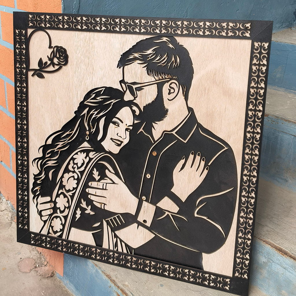 Personalized 3D Laser Cut Wooden Face Portrait