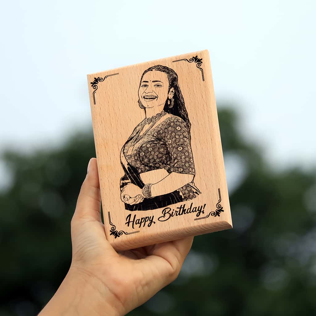 Laser Engrave Wooden Photo Frame | Happy Birthday Gift