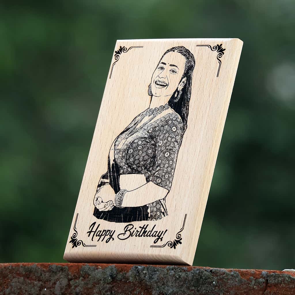 Laser Engrave Wooden Photo Frame | Happy Birthday Gift