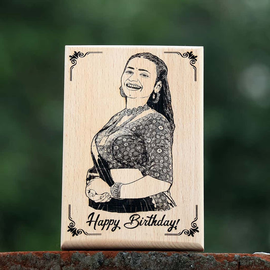 Laser Engrave Wooden Photo Frame | Happy Birthday Gift