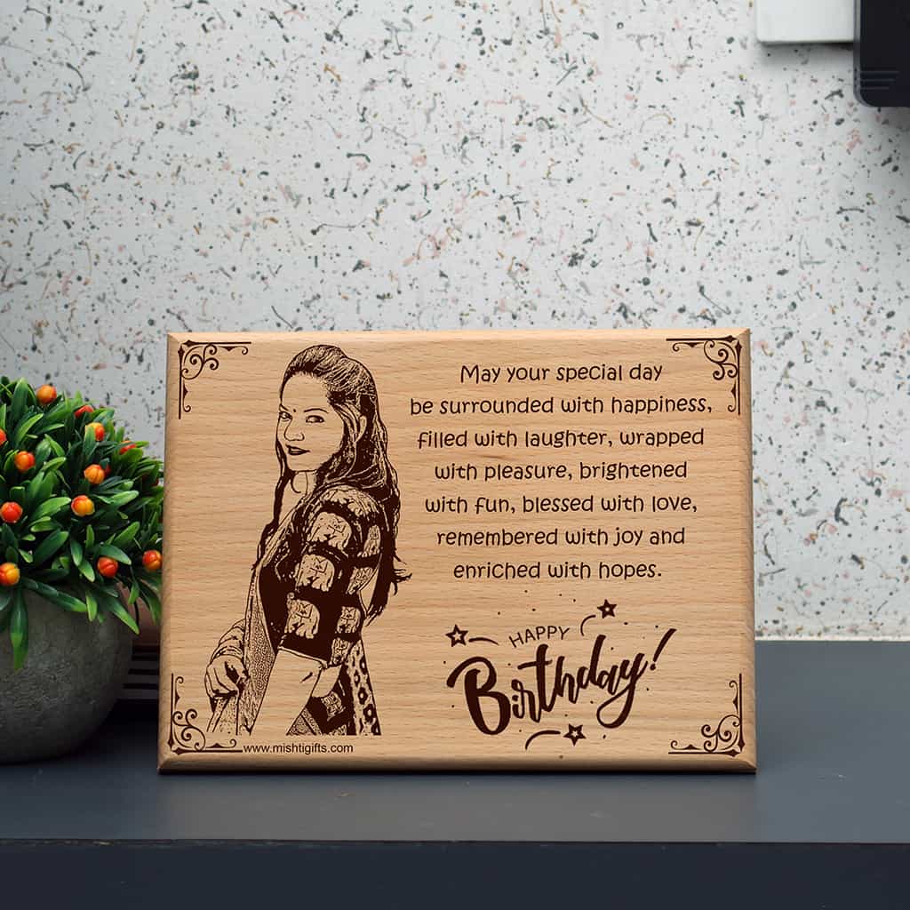 Laser Engrave Wooden Photo Frame | Happy Birthday Gift