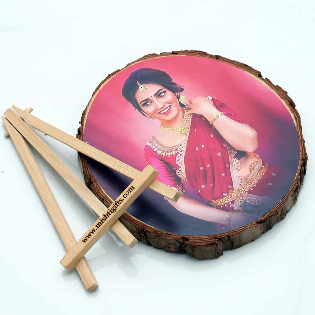 Wooden Slice Digital Oil Painting Printed Photo Frame