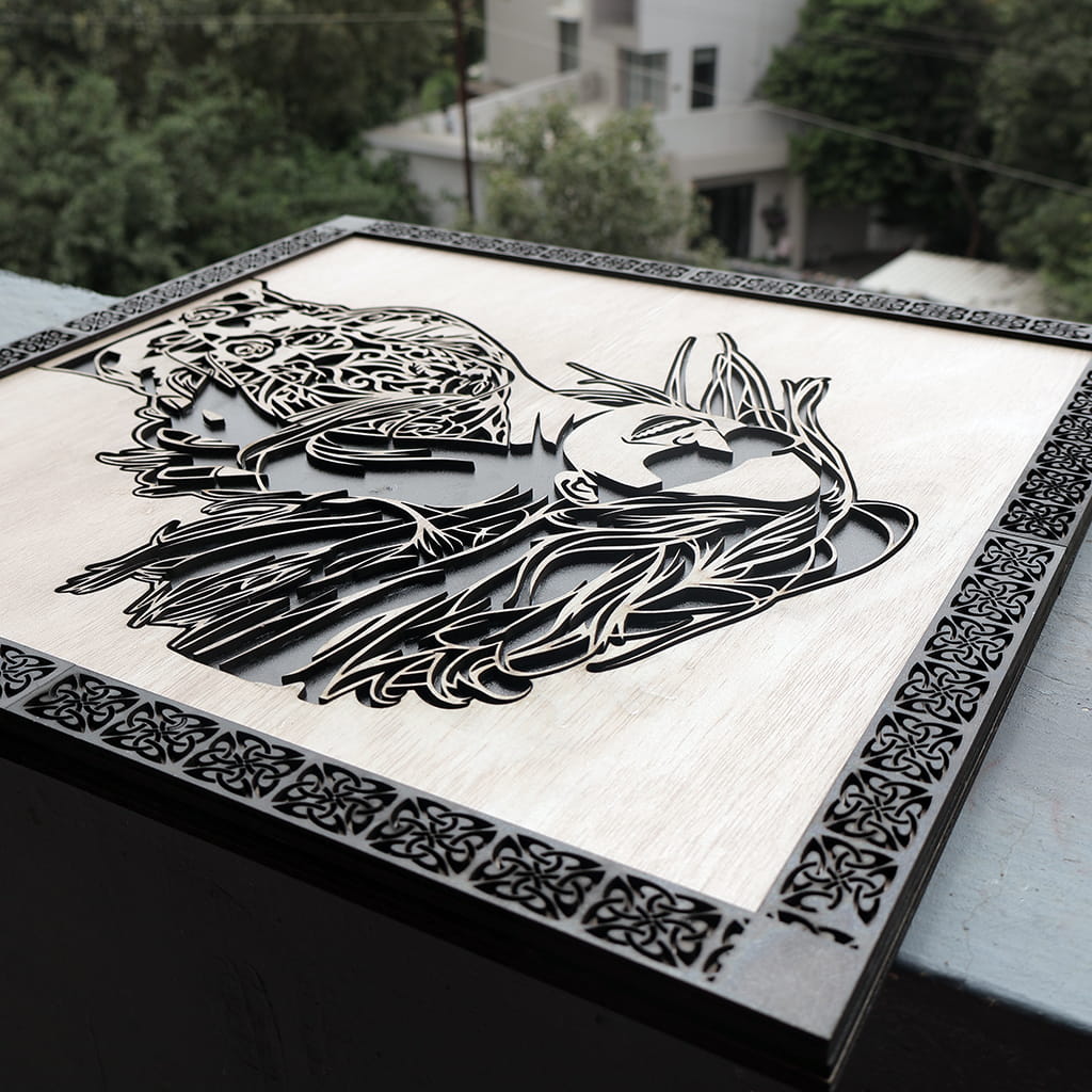 Personalized 3D Laser Cut Wooden Portrait