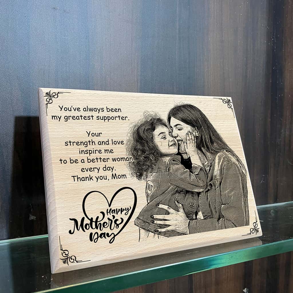Wooden Laser Engraved Photo frame | Mother's Day