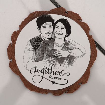 Artificial Wooden Engraved Plaque with 3D printed bark | Together Forever
