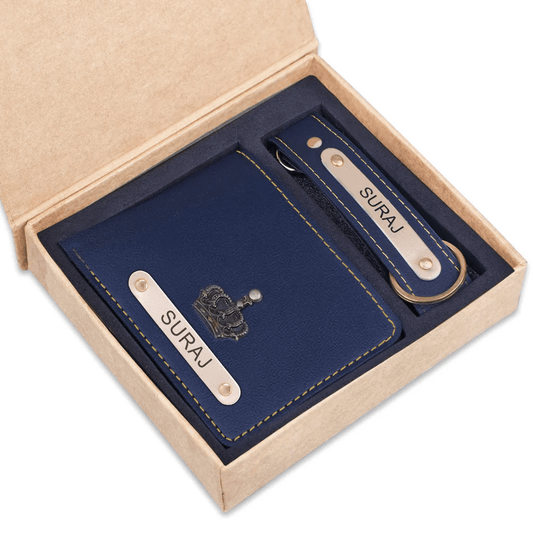 Personalized Gift Combo: Men's Wallet, Keychain