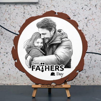 Artificial Wooden Engraved Plaque with 3D printed bark | Father's Day Special