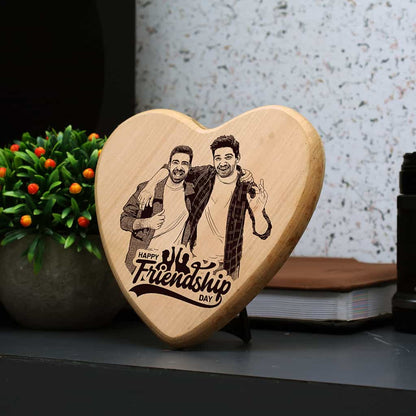 Heart Shape Wooden Photo Frame - Friendship Day