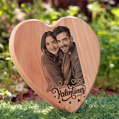 Heart Shape Wooden Photo Frame - Valentine's Day