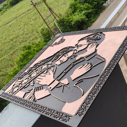 Personalized 3D Laser Cut Wooden Face Portrait