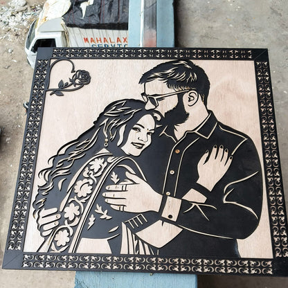 Personalized 3D Laser Cut Wooden Face Portrait