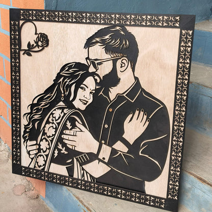 Personalized 3D Laser Cut Wooden Face Portrait