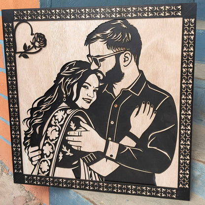 Personalized 3D Laser Cut Wooden Face Portrait