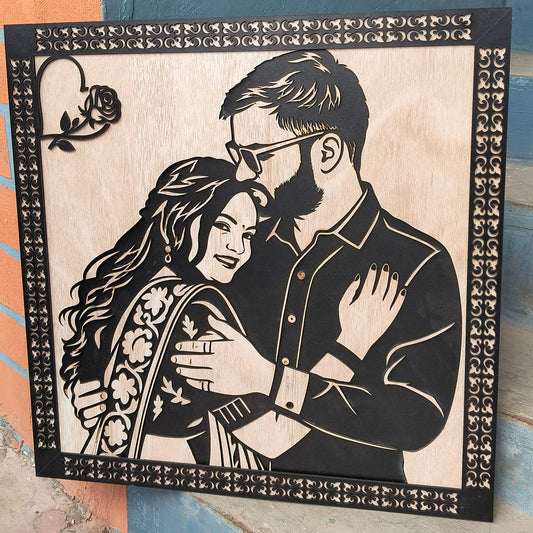 Personalized 3D Laser Cut Wooden Face Portrait