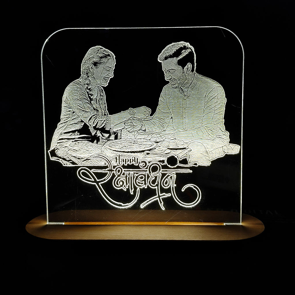 LED Acrylic Night Lamp, Unique Rakhi Gift
