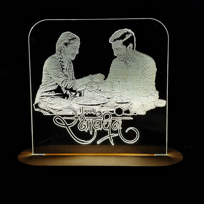 LED Acrylic Night Lamp, Unique Rakhi Gift