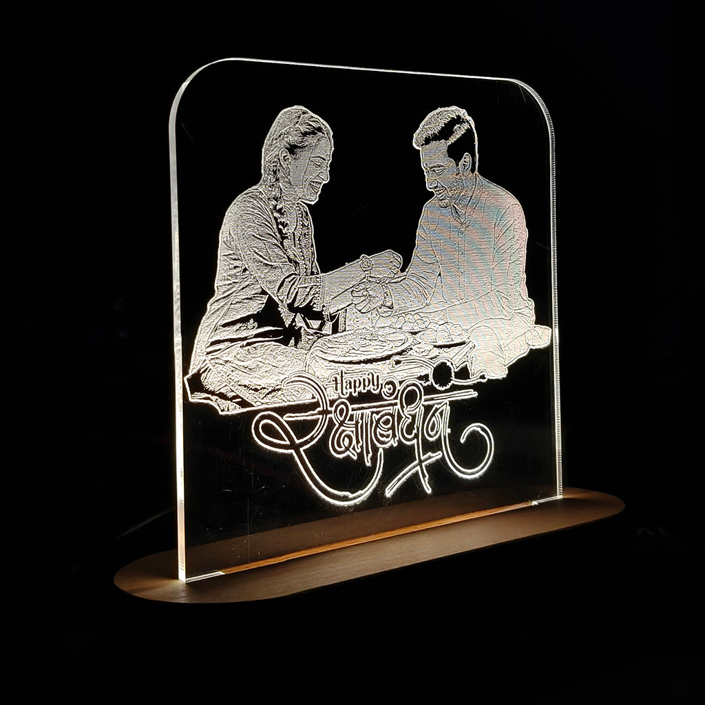 LED Acrylic Night Lamp, Unique Rakhi Gift