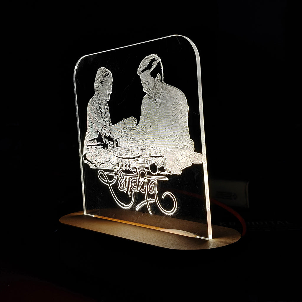 LED Acrylic Night Lamp, Unique Rakhi Gift