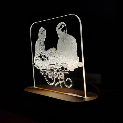 LED Acrylic Night Lamp, Unique Rakhi Gift