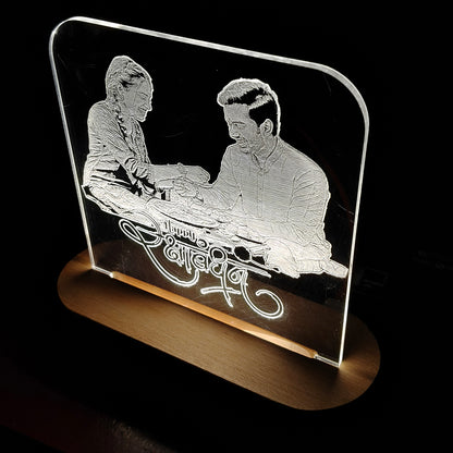 LED Acrylic Night Lamp, Unique Rakhi Gift