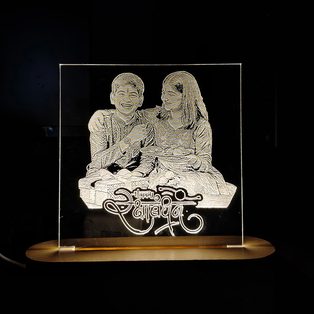 LED Acrylic Night Lamp, Unique Rakhi Gift