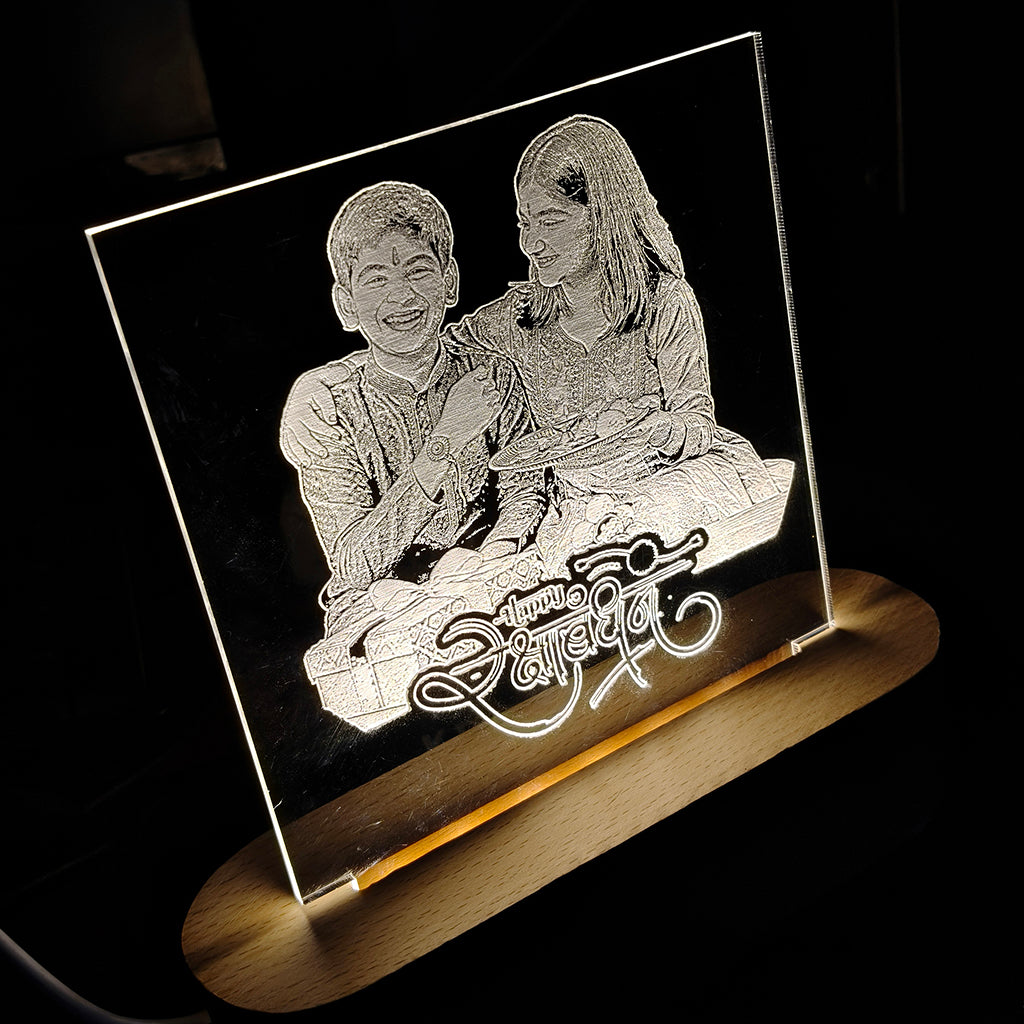 LED Acrylic Night Lamp, Unique Rakhi Gift