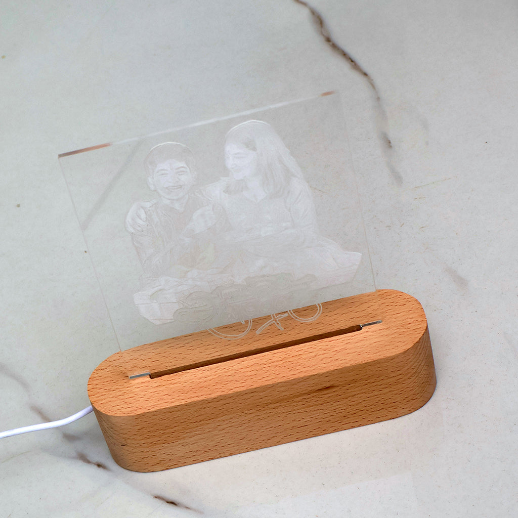 LED Acrylic Night Lamp, Unique Rakhi Gift