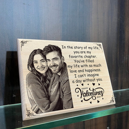 Wooden Laser Engraved Photo frame | Valentine's day