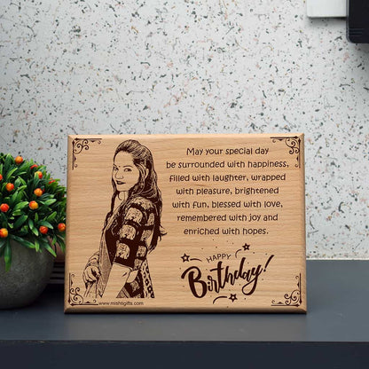 Laser Engrave Wooden Photo Frame | Happy Birthday Gift