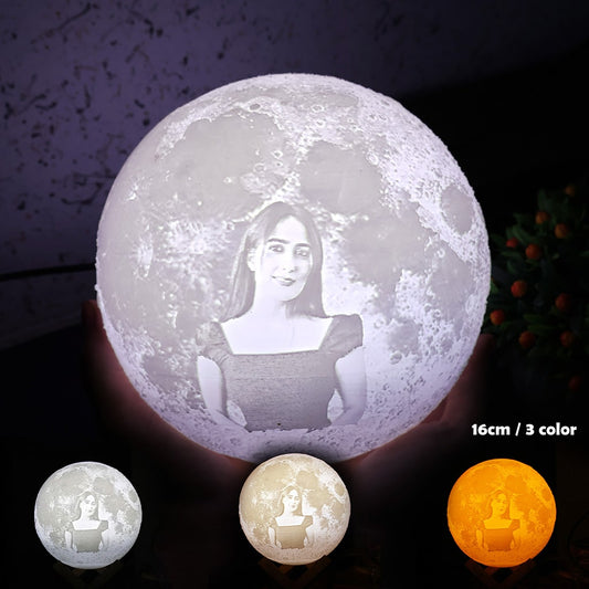 Personalized Photo 3D Printed  Moon Led Lamp for Love one