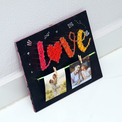 String Art Name Board for Love with Photos