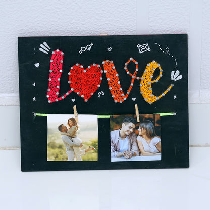 String Art Name Board for Love with Photos