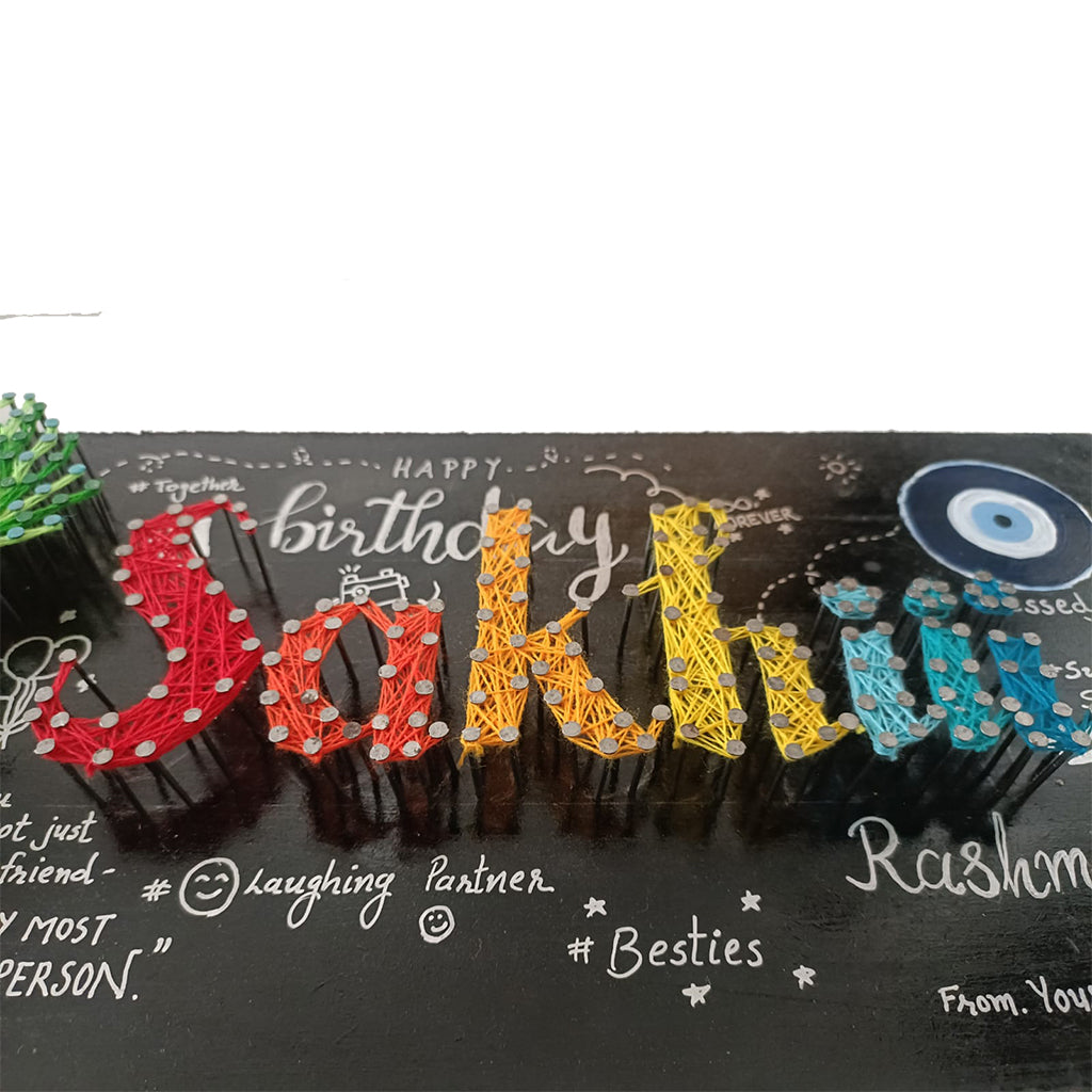String Art Name Board for Happy Birthday