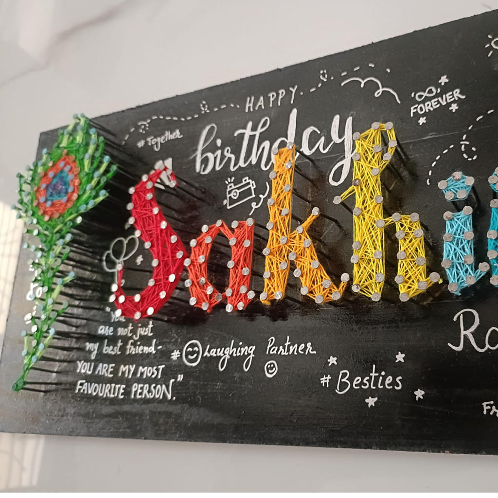 String Art Name Board for Happy Birthday