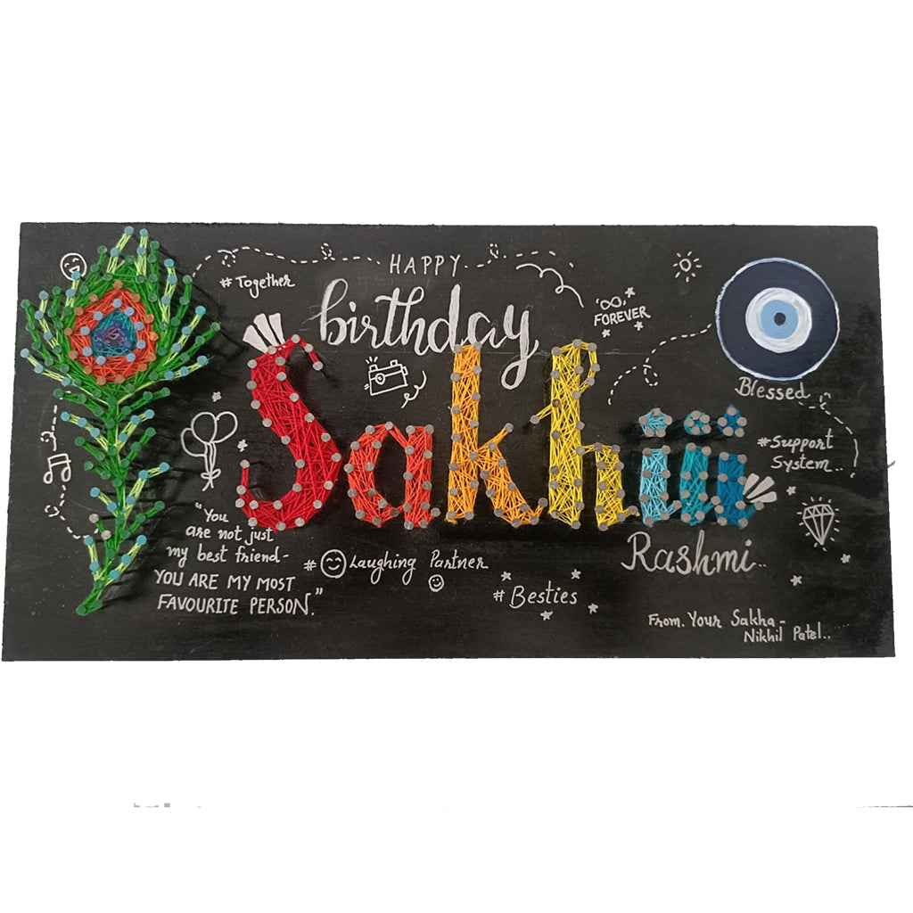 String Art Name Board for Happy Birthday