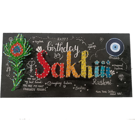 String Art Name Board for Happy Birthday