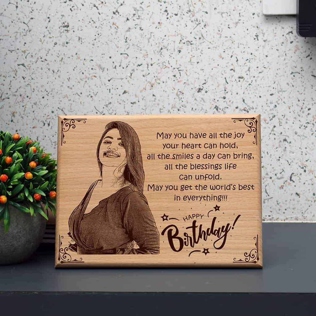 “Birthday” Laser Engraved Wooden Frame