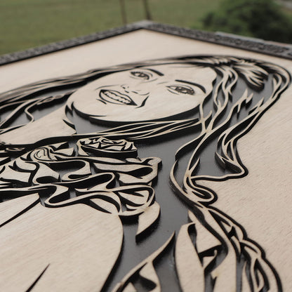 Personalized 3D Laser Cut Wooden Portrait