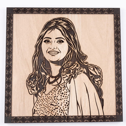 Personalized 3D Laser Cut Wooden Portrait