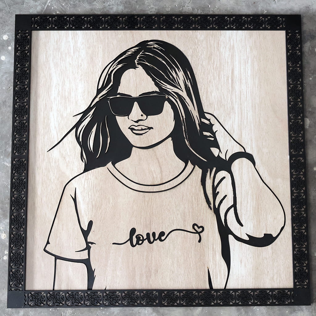 Personalized 3D Laser Cut Wooden Portrait