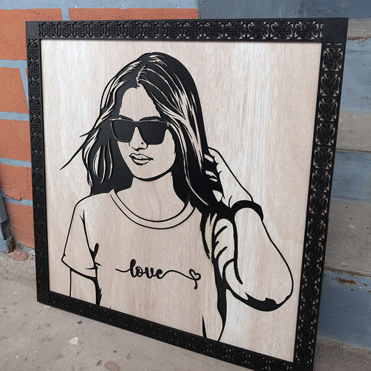 Personalized 3D Laser Cut Wooden Portrait