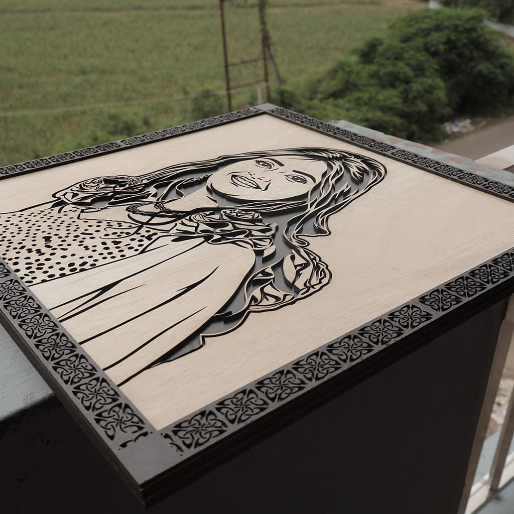 Personalized 3D Laser Cut Wooden Portrait