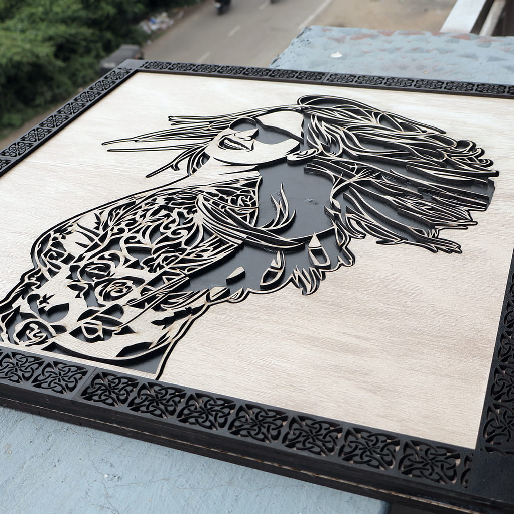 Personalized 3D Laser Cut Wooden Portrait