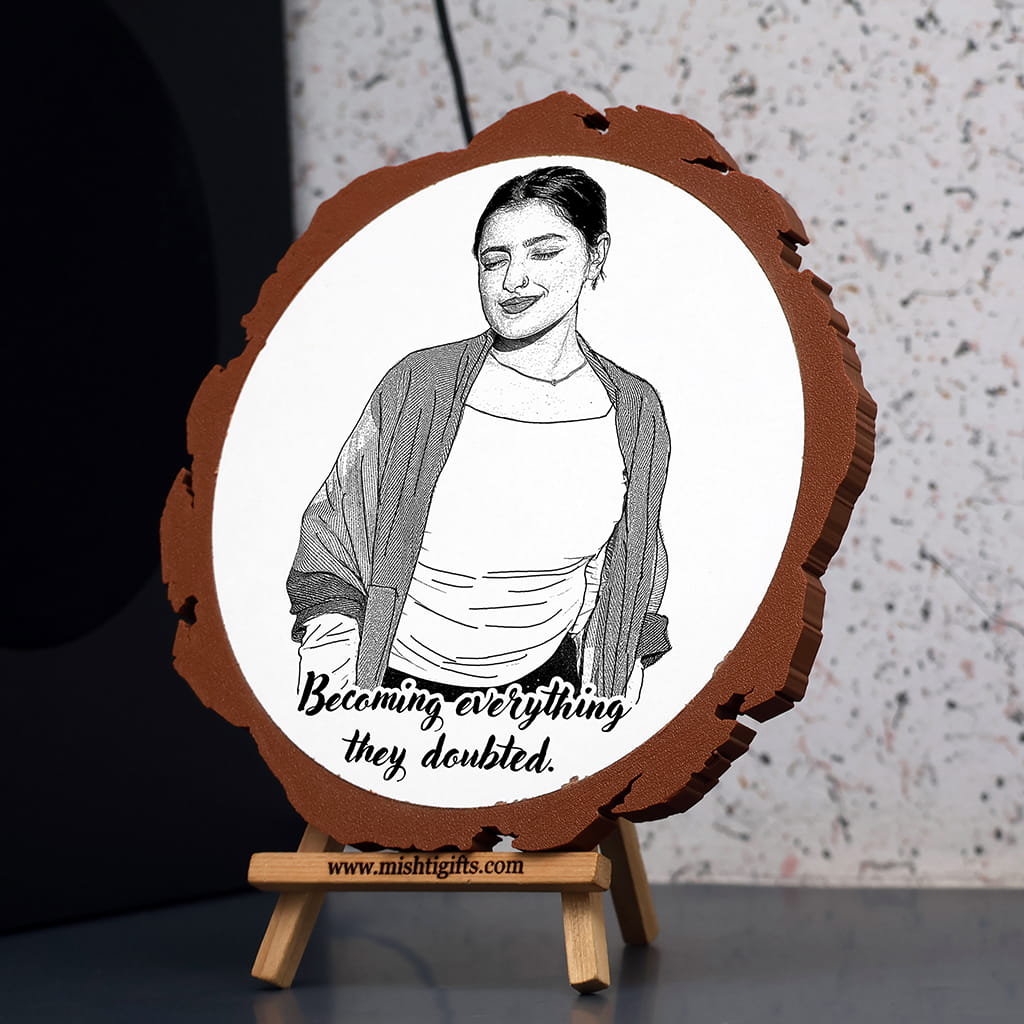 Artificial Wooden Engraved Plaque with 3D printed bark | Keep Smilling
