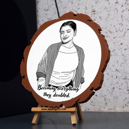 Artificial Wooden Engraved Plaque with 3D printed bark | Keep Smilling
