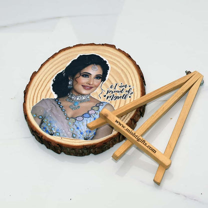 Natural Himalayan Wooden Slice UV Color Print Photo Frame