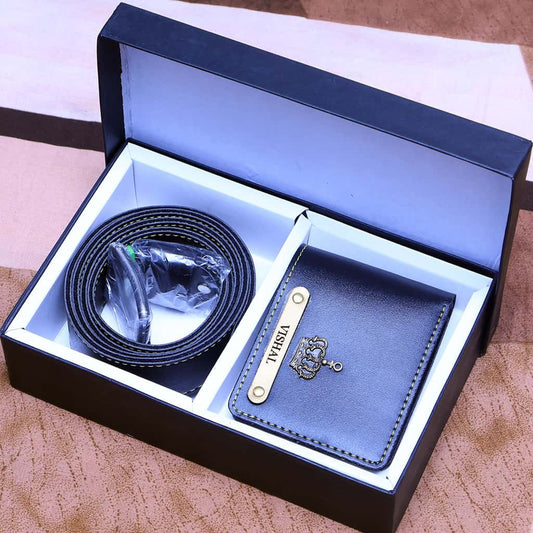 Personalized Gift Combo: Men's Wallet, Belt