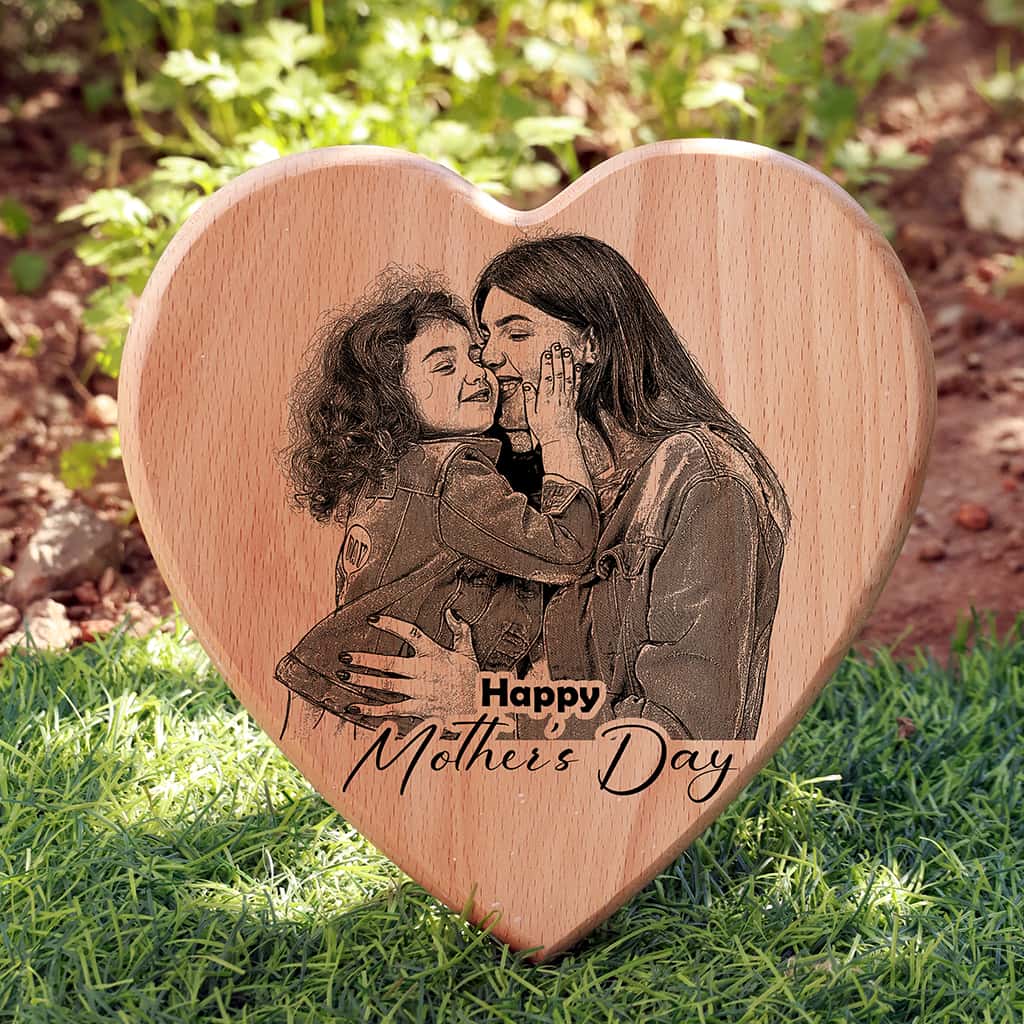 Heart Shape Wooden Photo Frame | Mother's Day