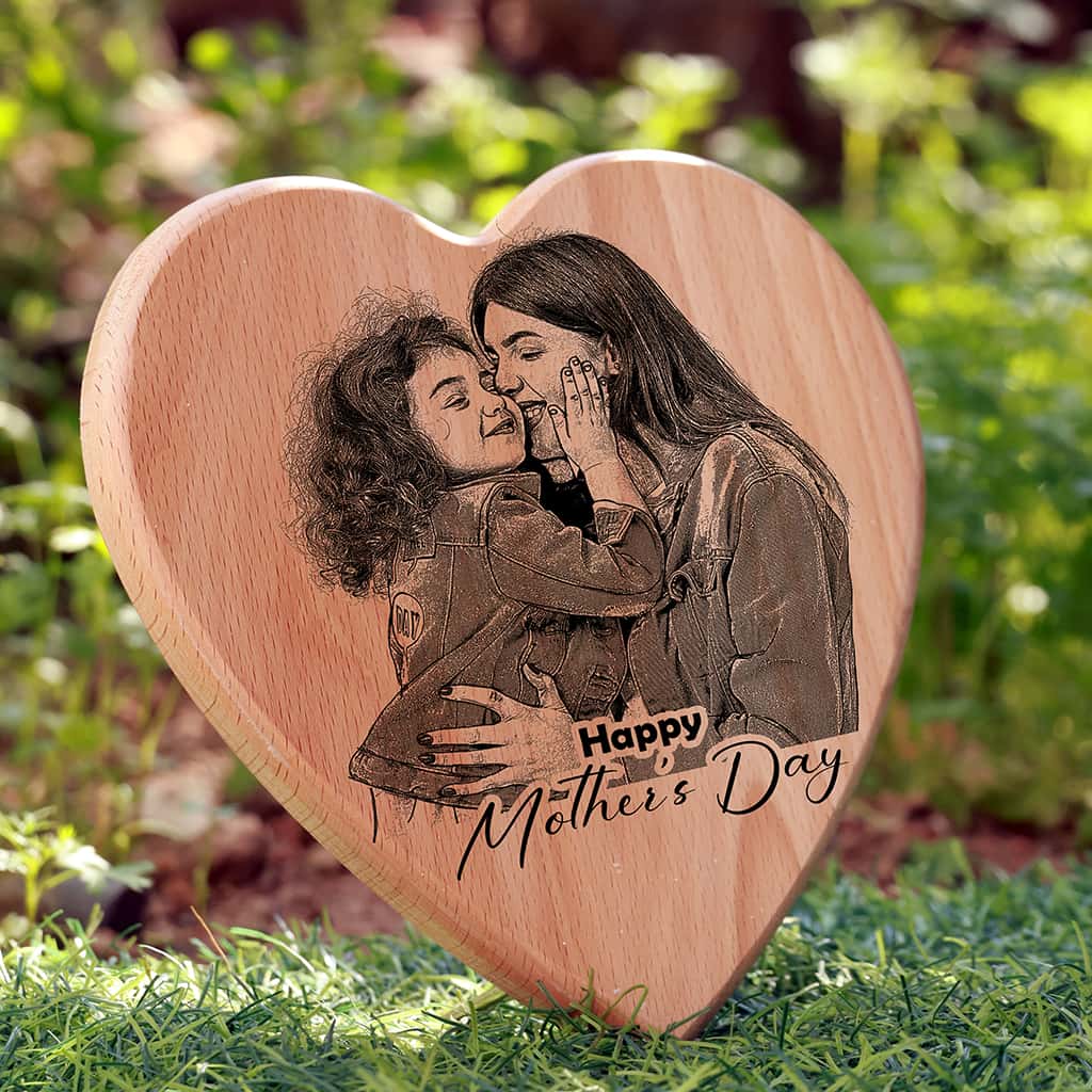Heart Shape Wooden Photo Frame | Mother's Day