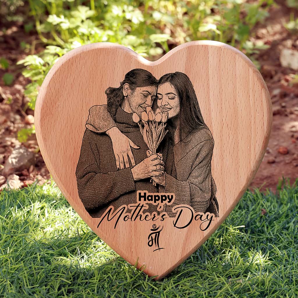 Heart Shape Wooden Photo Frame | Mother's Day